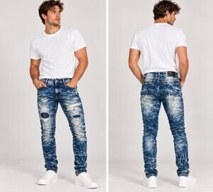 Southpole men’s Skinny Jeans 30x30 Distressed Acid Wash Y2K Streetwear Denim